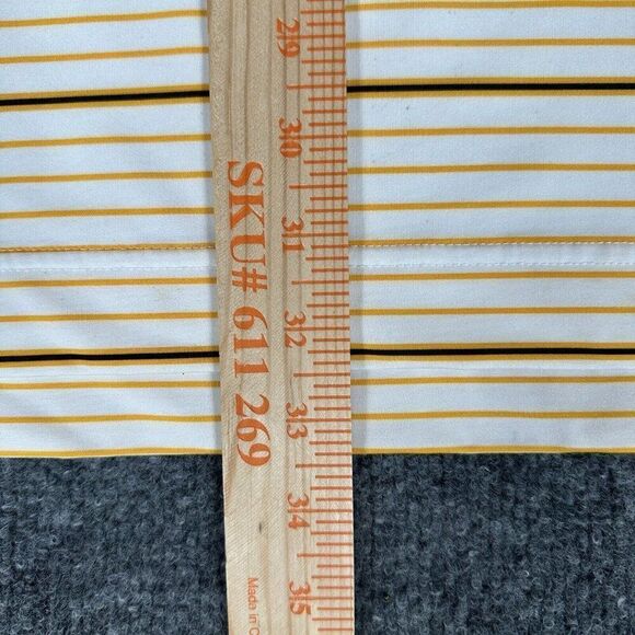 Footjoy Shirt Mens XL Yellow Polo Striped Golf FJ Performance Short Sleeve Adult - Picture 8 of 8